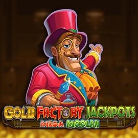 Gold Factory Jackpots Mega Moolah online game logo by Aurum Signature Studios on lucky7-casino.nl
